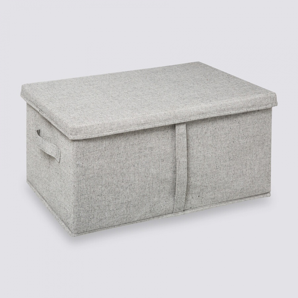 Box i tyg med lock, ORGA STORAGE BOX XL, 50 x 31 x H 25 cm, Beige-Grå i gruppen Förvaring / Garderobsförvaring hos SmartaSaker.se (40225)