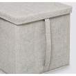 Box i tyg med lock, ORGA STORAGE BOX CUBE, 31 x 31 x H 31 cm, Beige-Grå