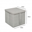 Box i tyg med lock, ORGA STORAGE BOX CUBE, 31 x 31 x H 31 cm, Beige-Grå