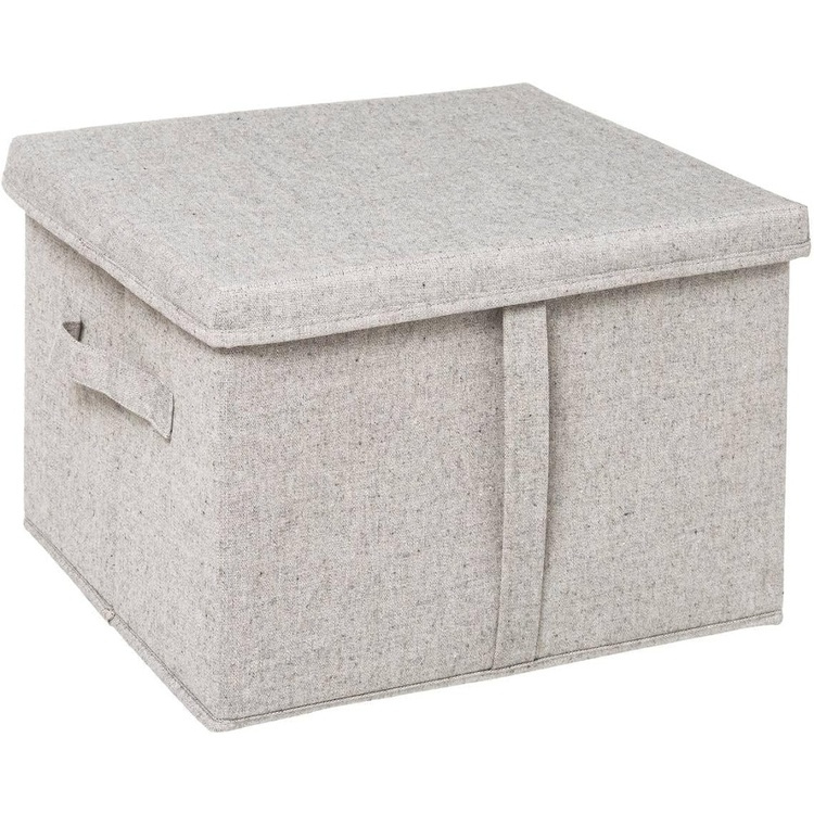 Box i tyg med lock, ORGA STORAGE BOX LARGE, 35 x 31 x H 25 cm, Beige-Grå i gruppen Förvaring / Förvaringslådor hos SmartaSaker.se (40227)