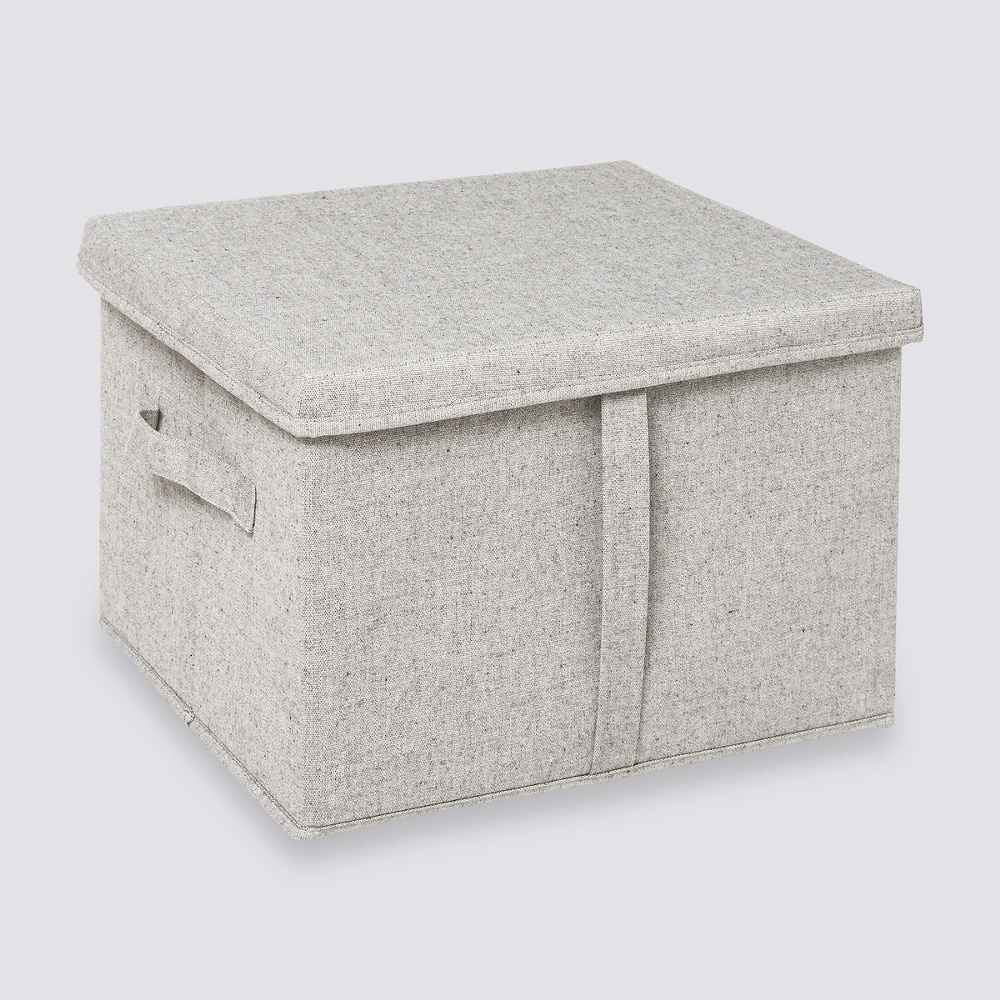 Box i tyg med lock, ORGA STORAGE BOX LARGE, 35 x 31 x H 25 cm, Beige-Grå i gruppen Förvaring / Förvaringslådor hos SmartaSaker.se (40227)