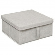 Box i tyg med lock, ORGA STORAGE BOX MEDIUM, 31 x 31 x H 15 cm, Beige-Grå Box i tyg med lock, ORGA STORAGE BOX MEDIUM, 31 x 31 x H 15 cm, Beige-Grå