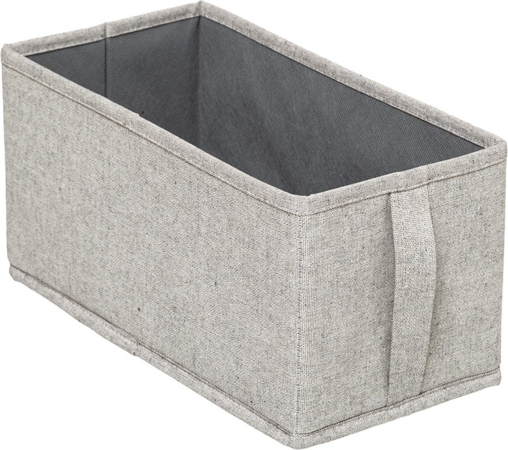 Box i tyg med lock, ORGA STORAGE BOX SMALL, 31 x 15 x H 15 cm, Beige-Grå i gruppen Förvaring / Garderobsförvaring hos SmartaSaker.se (40229)