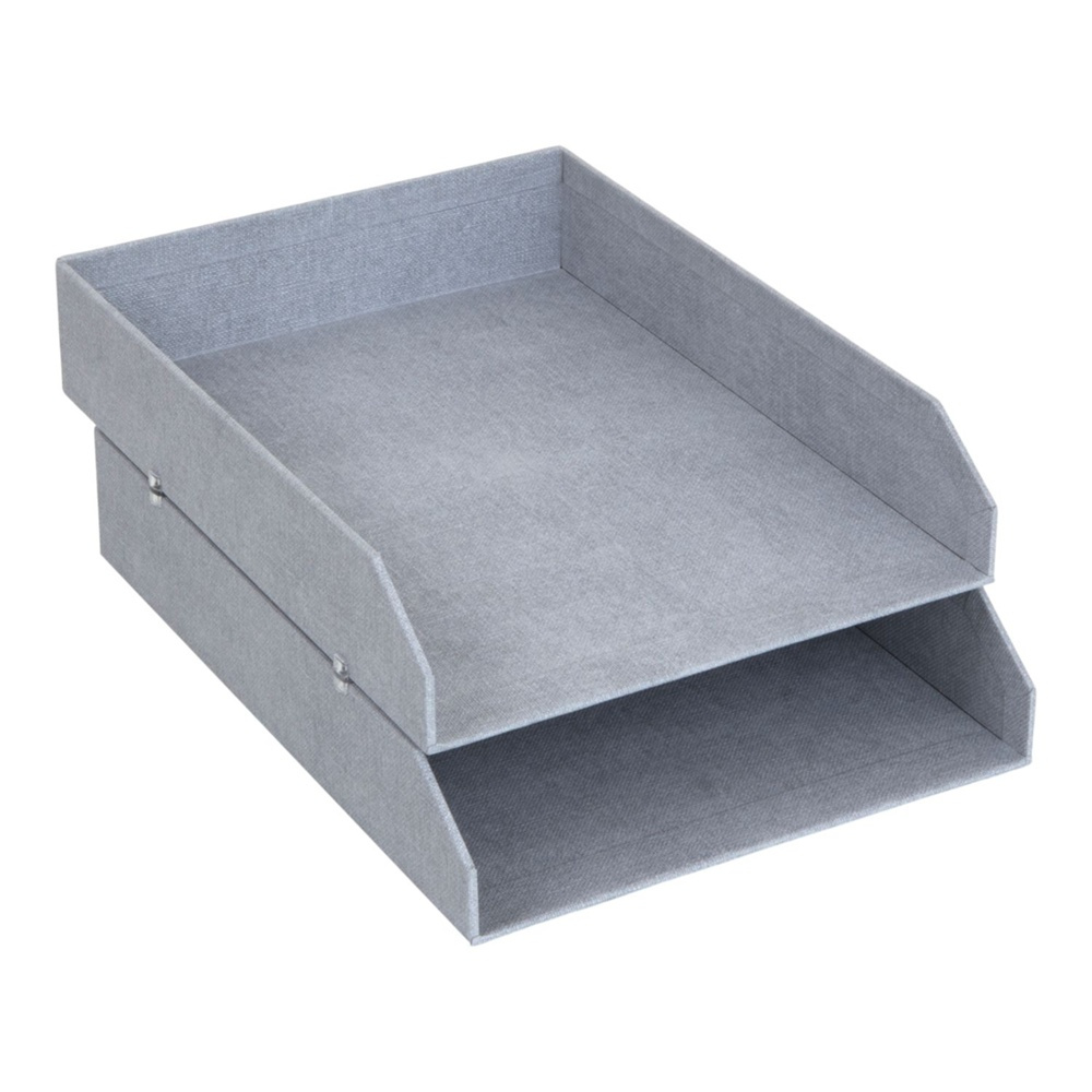 Brevkorg i canvas 2 fack, Håkan canvas, Bigso, Ljusgrå i gruppen Förvaring / Kontorsmaterial hos SmartaSaker.se (40231-ash-grey)
