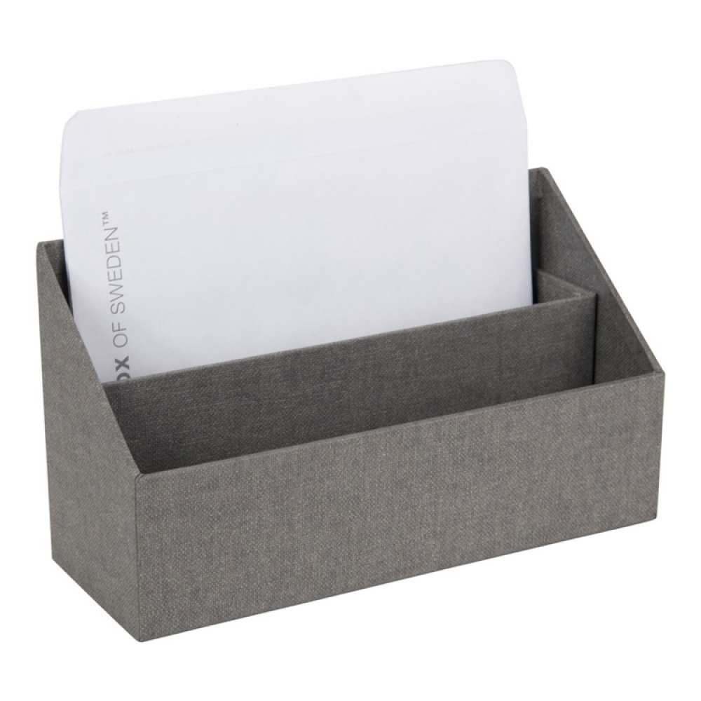 Brevställ, Canvas Laminat, GEORGE, 25,5 x 10 x H14,5 cm, Grå i gruppen Förvaring / Kontorsmaterial hos SmartaSaker.se (40234)