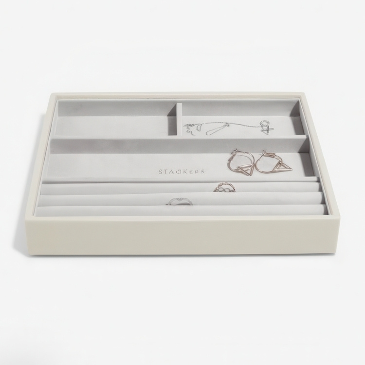 Bricka för smycken, 4 fack, CLASSIC STACKERS, 25 x 18 x H 3,7 cm i gruppen Förvaring / Sovrumsförvaring / Smyckesförvaring hos SmartaSaker.se (40245)