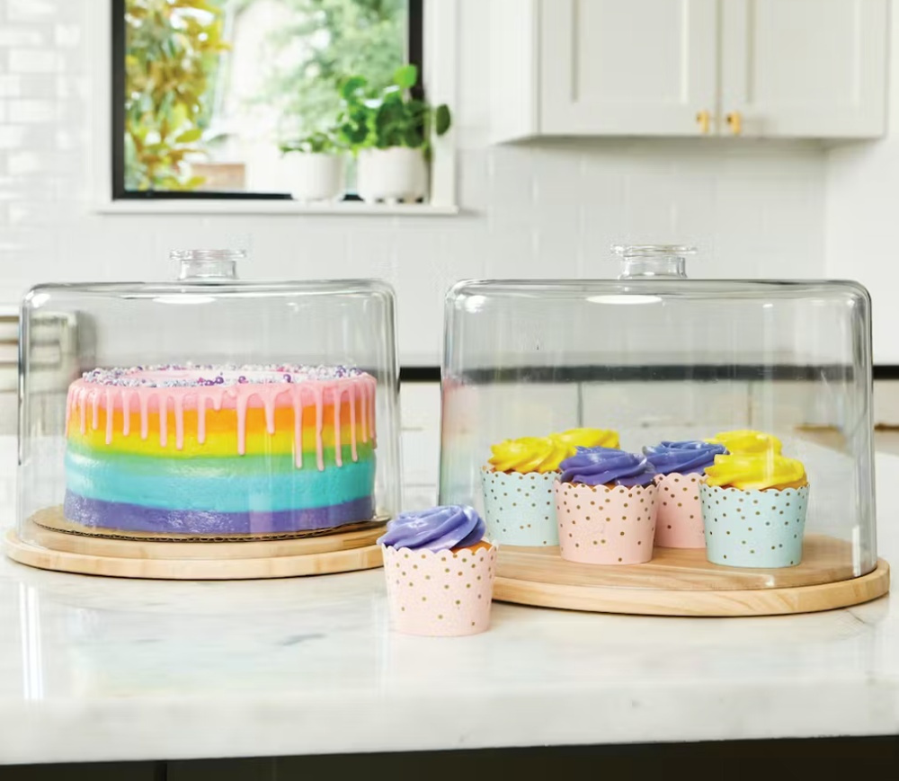 Bricka med Kupa, PANSINO CAKE DOME, Ø 37 x H 16 cm , Transparent / Natur i gruppen Förvaring / Köksförvaring hos SmartaSaker.se (40250)