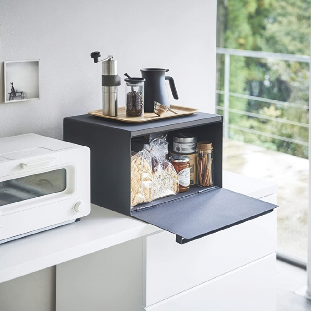 Brödlåda i metall, TOWER BREAD CASE, 40 x 34,5 x H 24 cm, Yamazaki, Svart i gruppen Förvaring / Köksförvaring hos SmartaSaker.se (40252)
