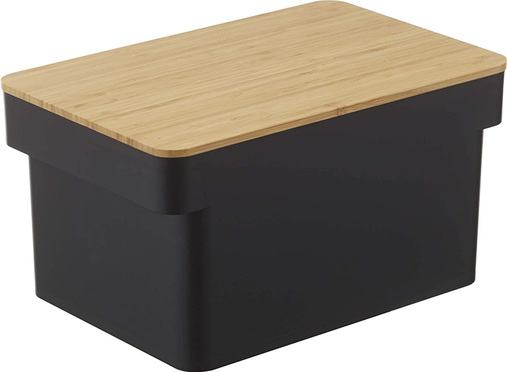 Brödlåda med skärbräda i bambu, TOWER BREAD CASE, Yamazaki, Svart i gruppen Förvaring / Köksförvaring hos SmartaSaker.se (40253)