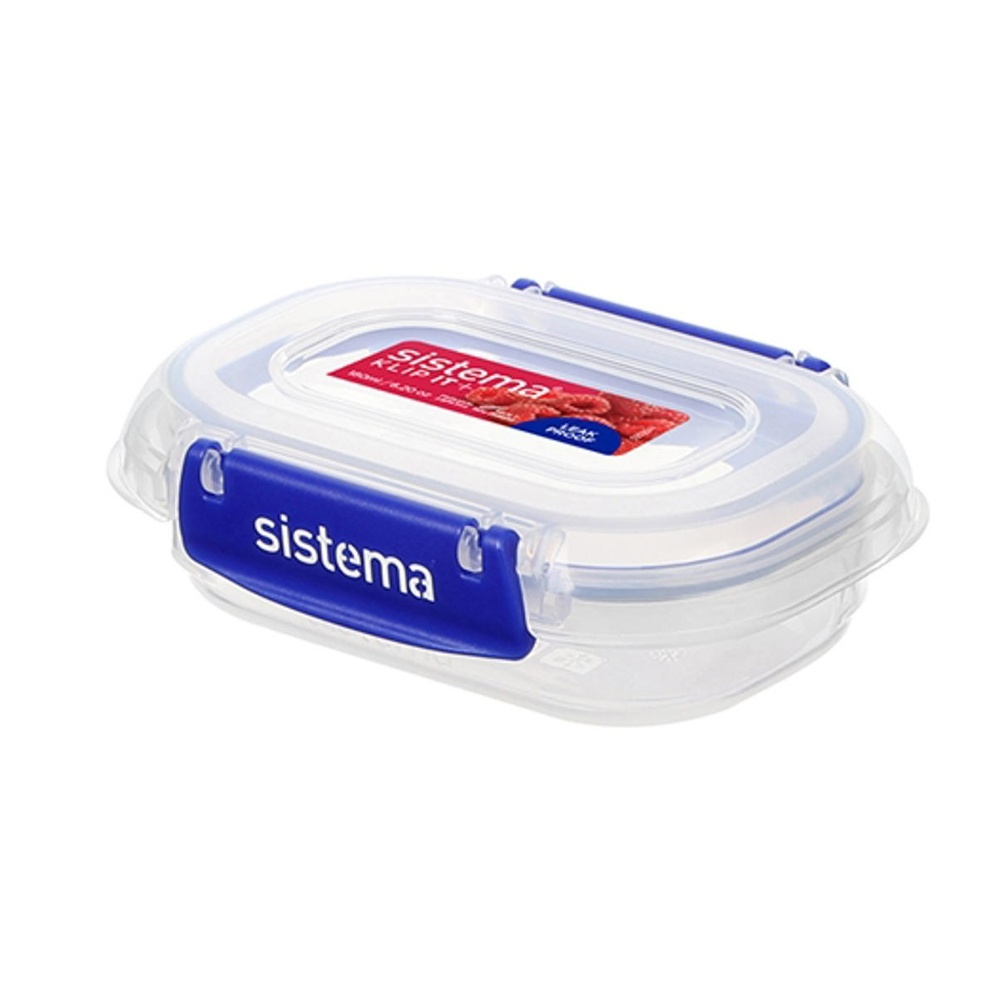 Burk, Mini, 180 ml, KLIP IT PLUS, 12 x 9 x H 4 cm, Transparent / Blå i gruppen Förvaring / Köksförvaring / Förvaringslådor och burkar / Sistema hos SmartaSaker.se (40254)