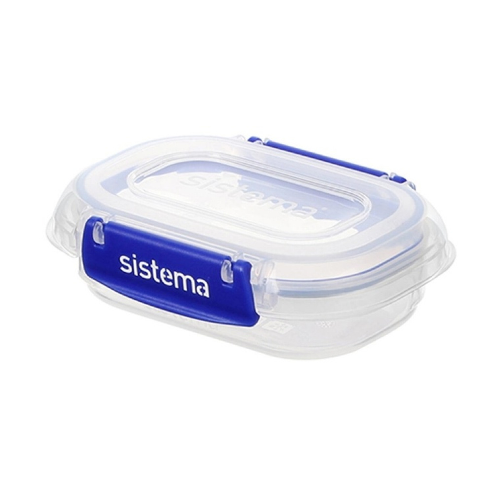 Burk, Mini, 180 ml, KLIP IT PLUS, 12 x 9 x H 4 cm, Transparent / Blå i gruppen Förvaring / Köksförvaring / Förvaringsburkar / Sistema förvaringsburkar hos SmartaSaker.se (40254)