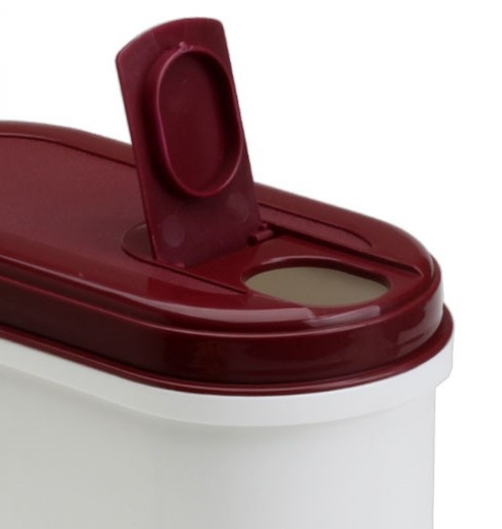 Burk för Djurfoder, 2,2 L, PET PITCHER, 20 x 10 x H 20 cm, Vit / Vinröd i gruppen Förvaring / Köksförvaring / Förvaringslådor och burkar hos SmartaSaker.se (40257)
