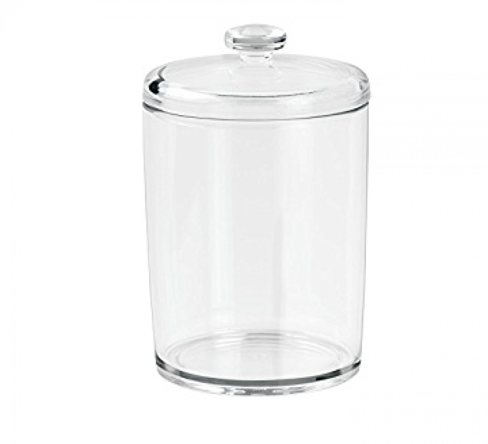 Burk för bomull, SMALL COTTON CANISTER, Ã˜ 8,5 x H13 cm, Klar akryl i gruppen Förvaring / Badrumsförvaring / Sminkförvaring hos SmartaSaker.se (40258)
