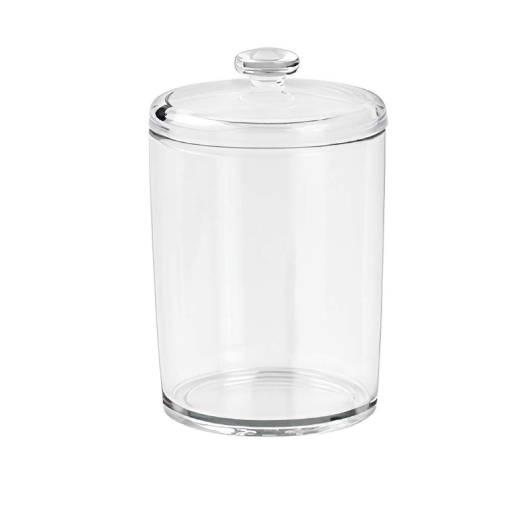 Burk för bomull, SMALL COTTON CANISTER, Ø 8,5 x H13 cm, Klar akryl i gruppen Förvaring / Badrumsförvaring / Sminkförvaring hos SmartaSaker.se (40258)