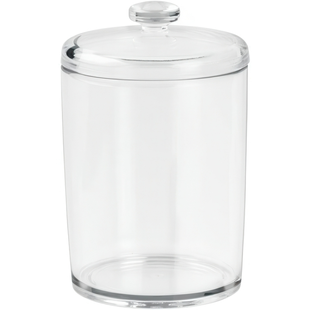 Burk för bomull, SMALL COTTON CANISTER, Ø 8,5 x H13 cm, Klar akryl i gruppen Förvaring / Badrumsförvaring / Sminkförvaring hos SmartaSaker.se (40258)