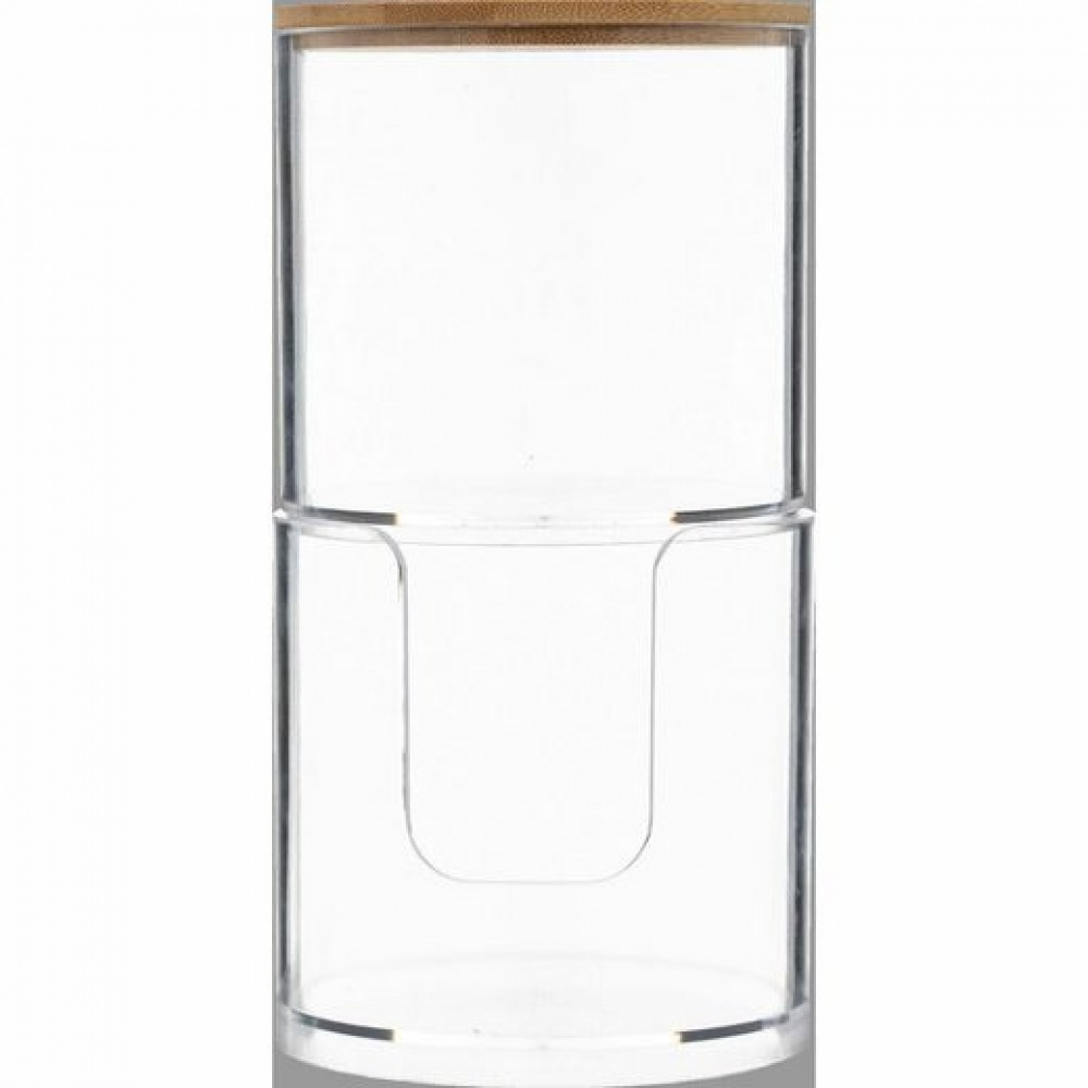 Burk för bomullspads & tops, SELENA BAMBOO, Ø 9,7 x H 18,1 cm, Klar / Natur i gruppen Förvaring / Badrumsförvaring / Sminkförvaring hos SmartaSaker.se (40260)