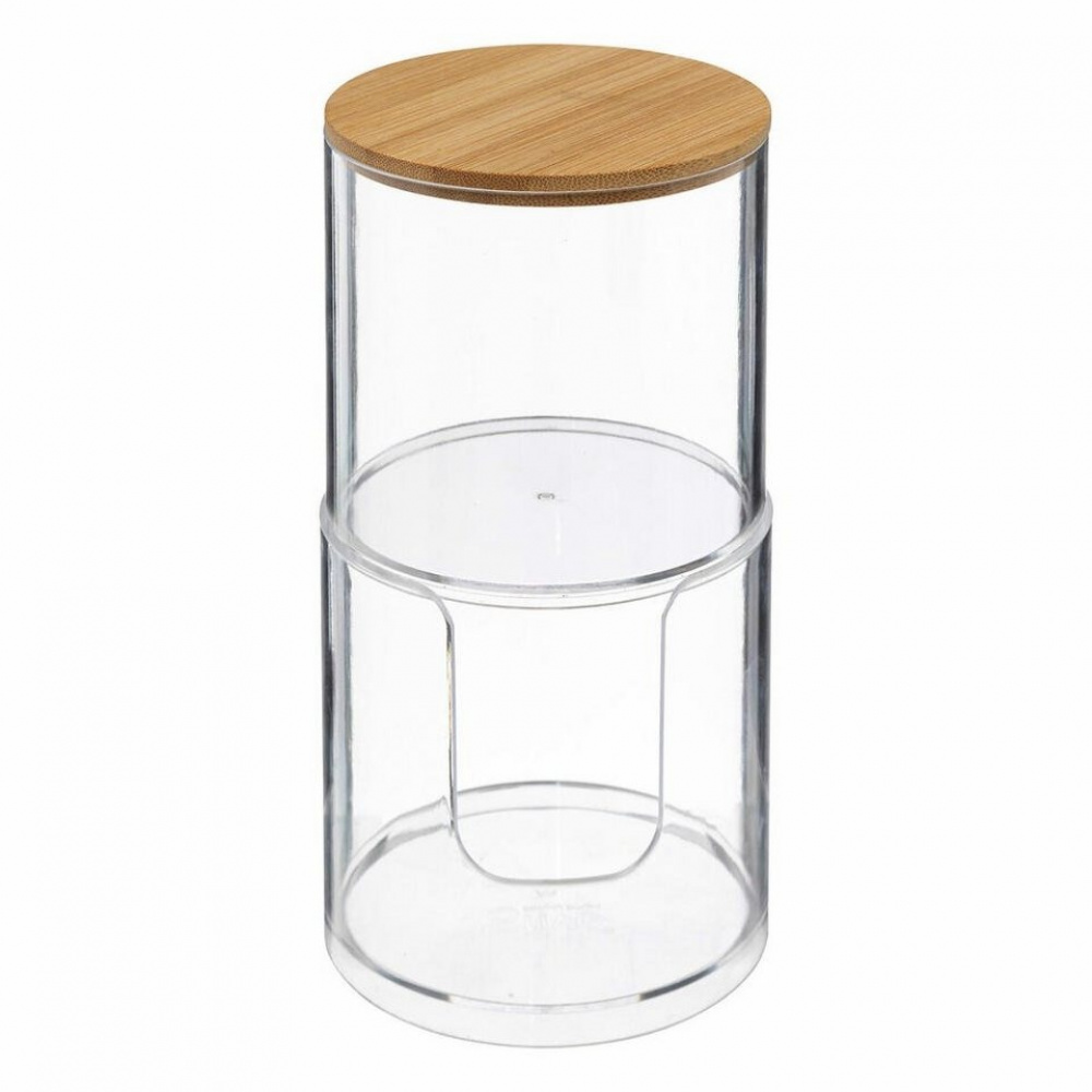 Burk för bomullspads & tops, SELENA BAMBOO, Ø 9,7 x H 18,1 cm, Klar / Natur i gruppen Förvaring / Badrumsförvaring / Sminkförvaring hos SmartaSaker.se (40260)