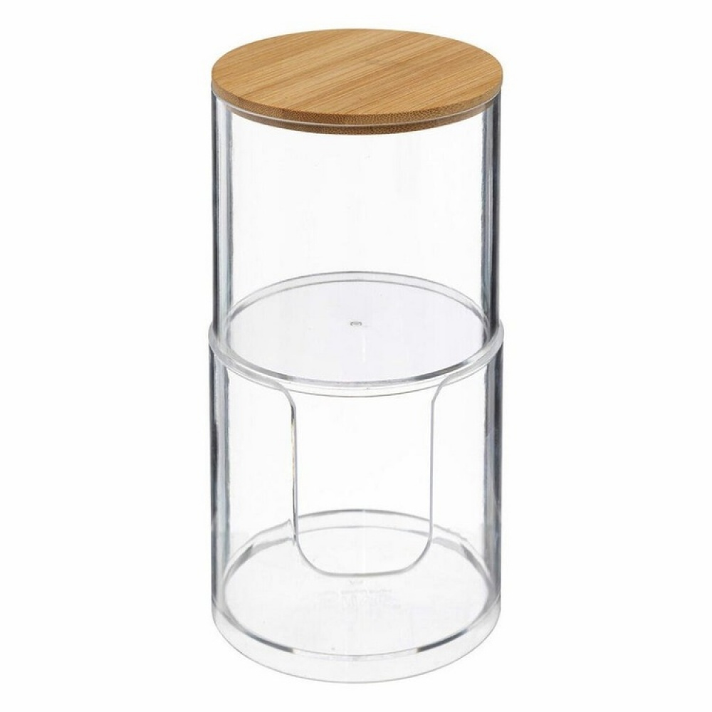 Burk för bomullspads & tops, SELENA BAMBOO, Ø 9,7 x H 18,1 cm, Klar / Natur i gruppen Förvaring / Badrumsförvaring / Sminkförvaring hos SmartaSaker.se (40260)