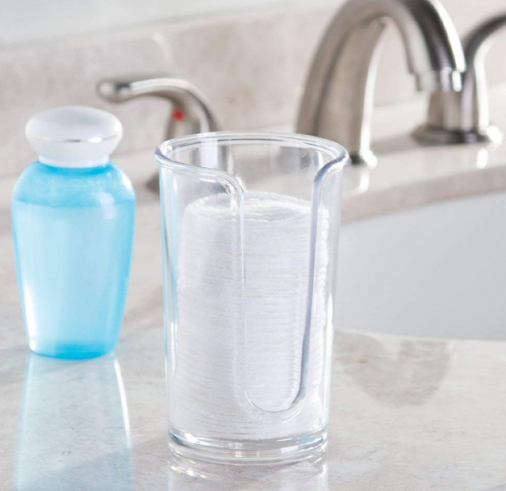 Burk för bomullspads, RPET CLARITY, Ã˜7,5 x H12 cm, Transparent i gruppen Förvaring / Badrumsförvaring / Sminkförvaring hos SmartaSaker.se (40262)