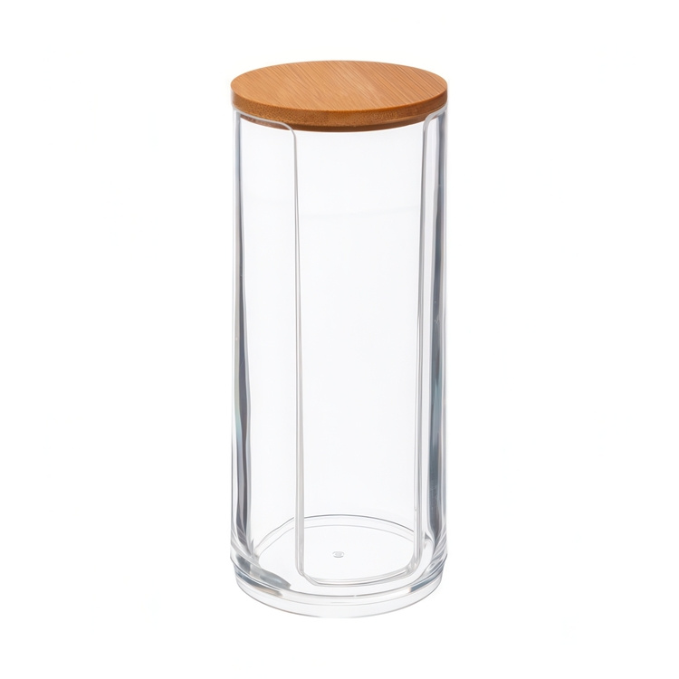 Burk för bomullsrondeller, SELENA BAMBOO, Ø 7 x H 17,8 cm, Klar / Natur i gruppen Förvaring / Badrumsförvaring hos SmartaSaker.se (40263)