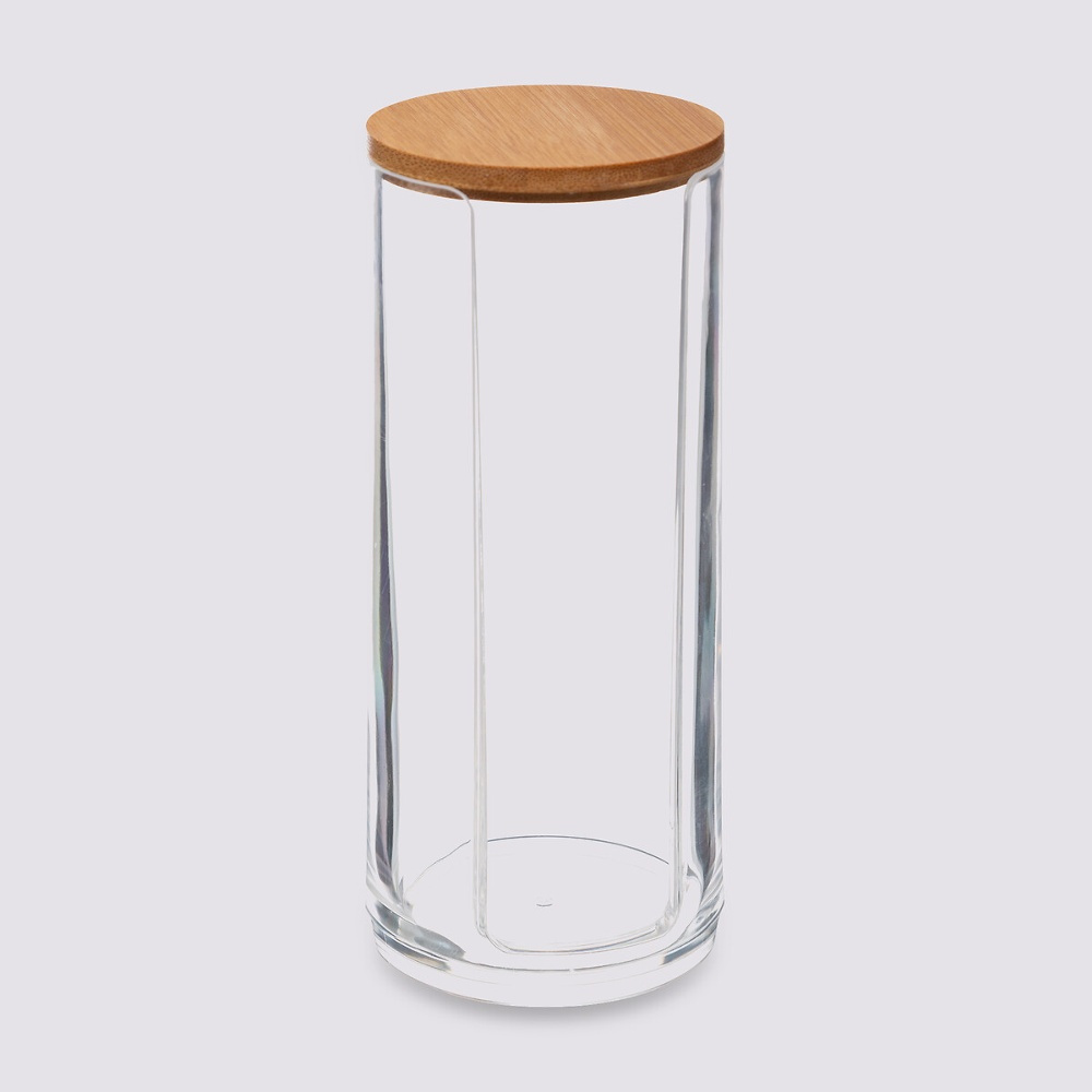 Burk för bomullsrondeller, SELENA BAMBOO, Ø 7 x H 17,8 cm, Klar / Natur i gruppen Förvaring / Badrumsförvaring / Sminkförvaring hos SmartaSaker.se (40263)