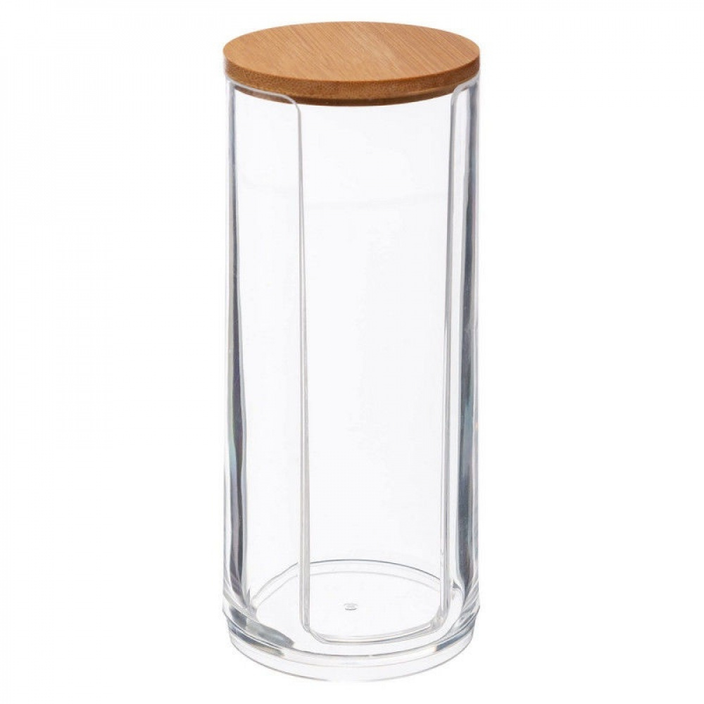 Burk för bomullsrondeller, SELENA BAMBOO, Ø 7 x H 17,8 cm, Klar / Natur i gruppen Förvaring / Badrumsförvaring / Sminkförvaring hos SmartaSaker.se (40263)