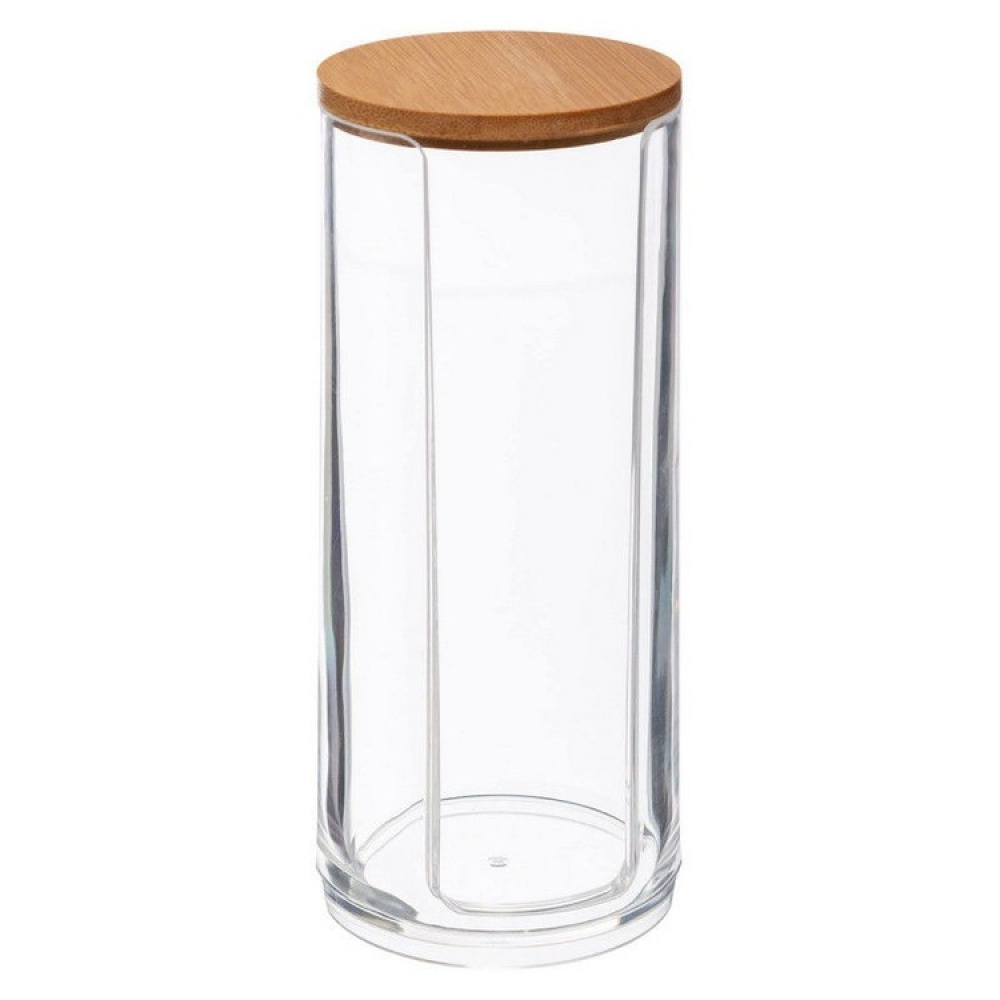 Burk för bomullsrondeller, SELENA BAMBOO, Ø 7 x H 17,8 cm, Klar / Natur i gruppen Förvaring / Badrumsförvaring hos SmartaSaker.se (40263)