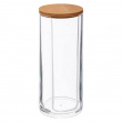Burk för bomullsrondeller, SELENA BAMBOO, Ø 7 x H 17,8 cm, Klar / Natur Burk för bomullsrondeller, SELENA BAMBOO, Ø 7 x H 17,8 cm, Klar / Natur