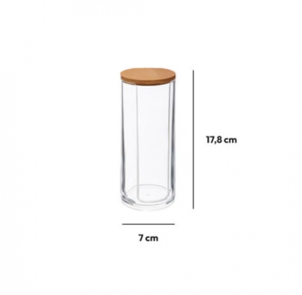 Burk för bomullsrondeller, SELENA BAMBOO, Ø 7 x H 17,8 cm, Klar / Natur i gruppen Förvaring / Badrumsförvaring / Sminkförvaring hos SmartaSaker.se (40263)