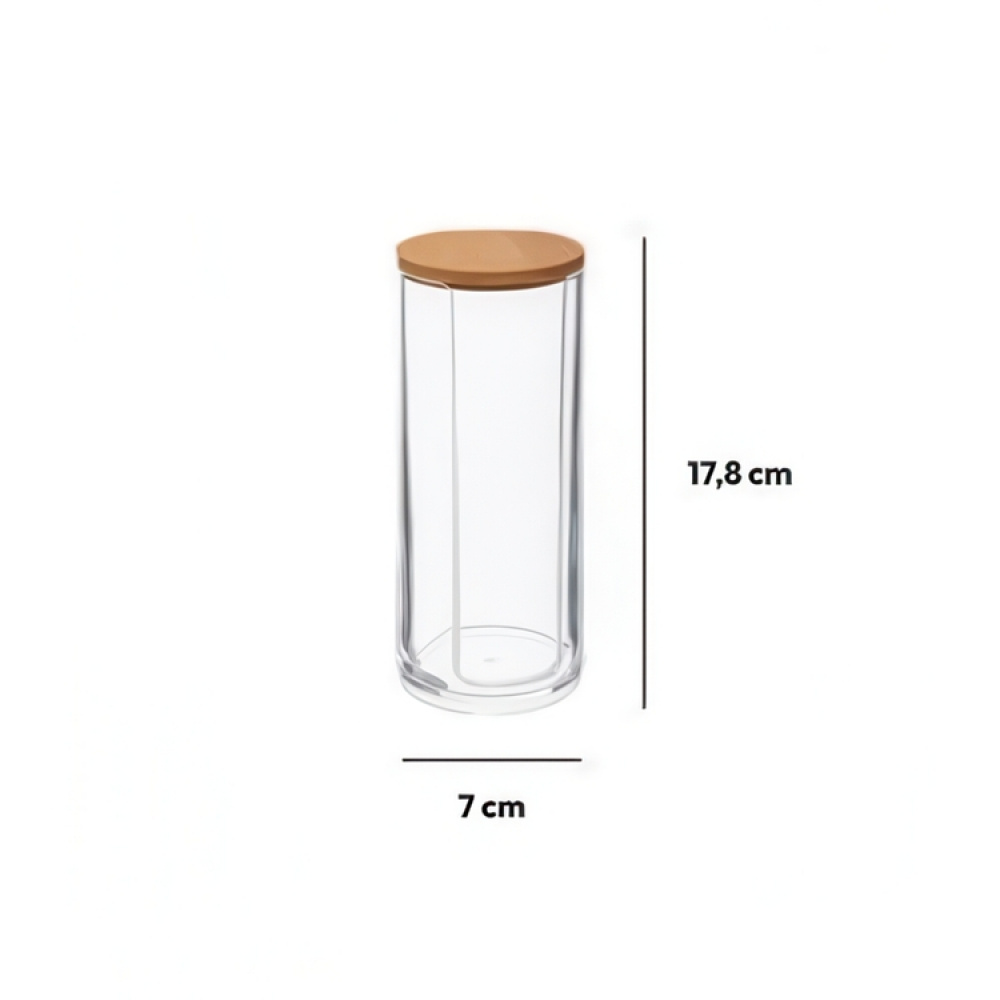 Burk för bomullsrondeller, SELENA BAMBOO, Ø 7 x H 17,8 cm, Klar / Natur i gruppen Förvaring / Badrumsförvaring hos SmartaSaker.se (40263)