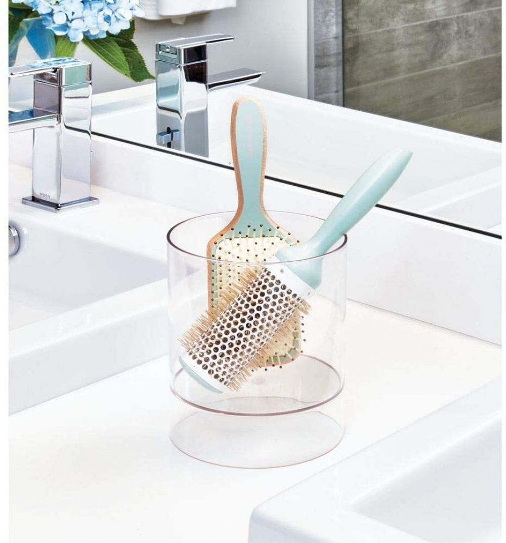 Burk för Diadem, hårband & borstar, HAIR ACCESSORY HOLDER, Ã˜ 14 x H17 cm, Transparent i gruppen Förvaring / Badrumsförvaring hos SmartaSaker.se (40264)