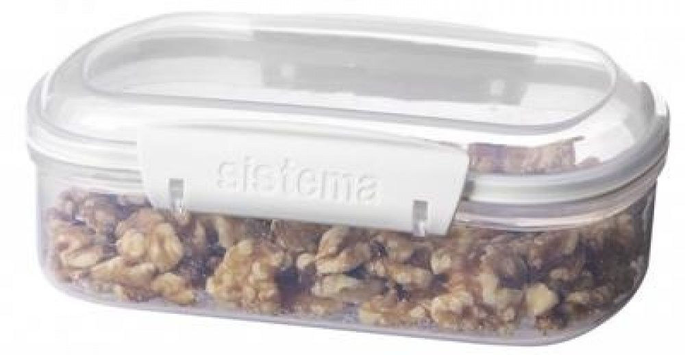 Burk för gryn, nötter mm, 685 ml, SISTEMA BAKE IT, Klar / Vit i gruppen Förvaring / Köksförvaring / Förvaringslådor och burkar hos SmartaSaker.se (40266)