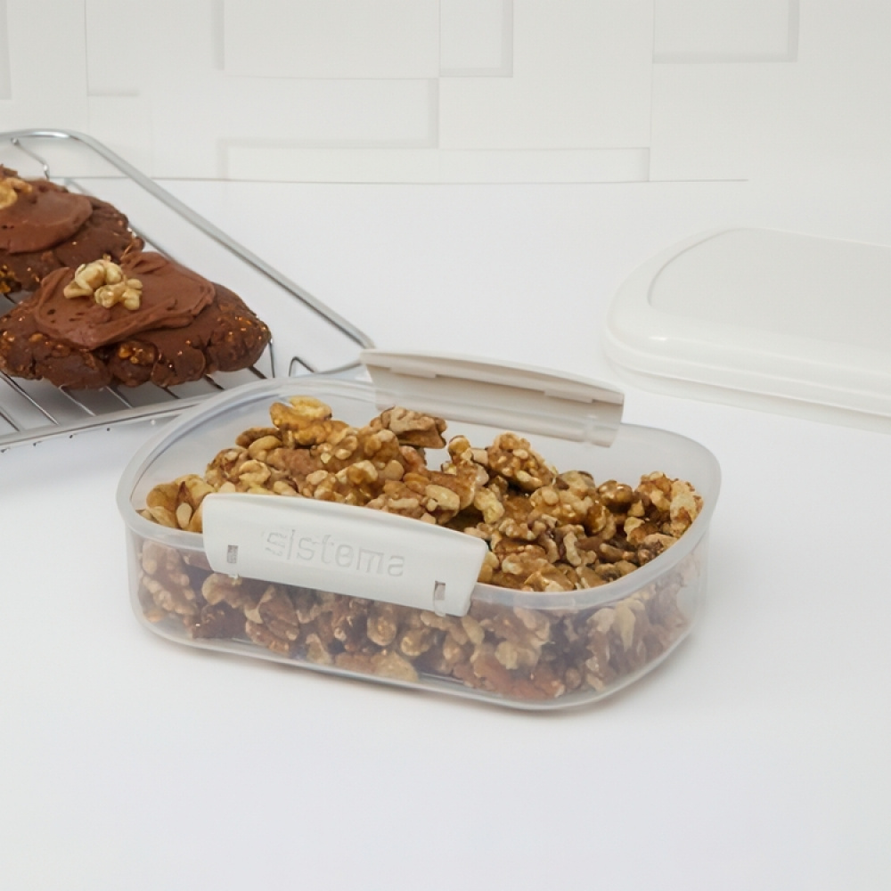 Burk för gryn, nötter mm, 685 ml, SISTEMA BAKE IT, Klar / Vit i gruppen Förvaring / Köksförvaring / Förvaringsburkar hos SmartaSaker.se (40266)