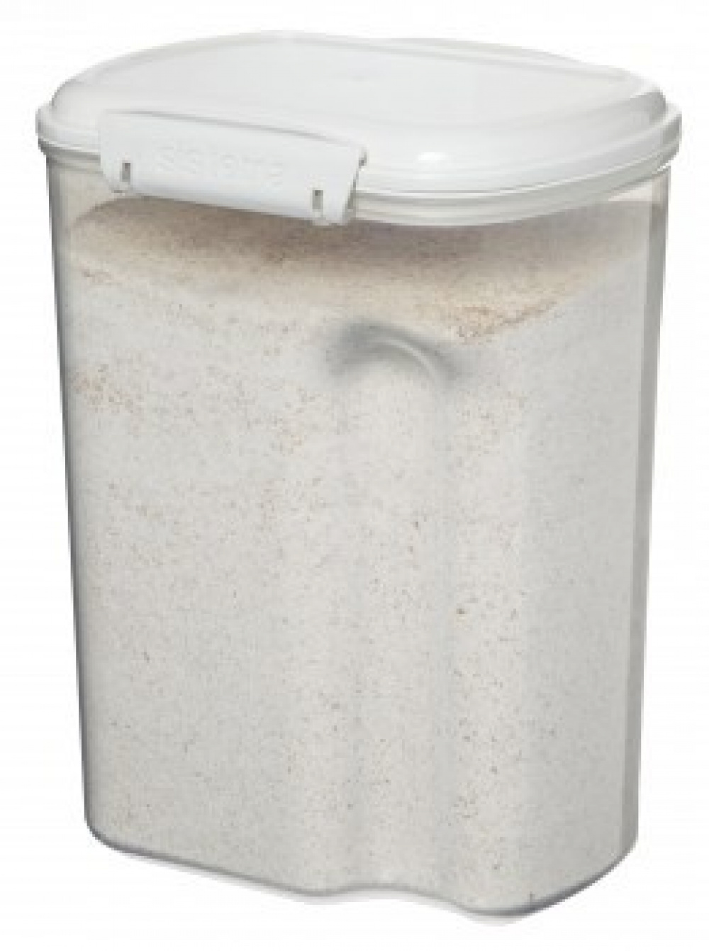 Burk för mjöl, gryn mm, 3,35 L, Med skopa, BAKE IT, Transparent / Vit i gruppen Förvaring / Köksförvaring / Förvaringslådor och burkar / Sistema hos SmartaSaker.se (40273)