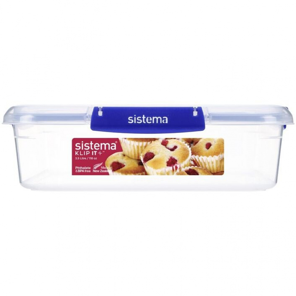 Burk för muffins, 3,5 L, KLIP IT PLUS BAKERY BOX, Klar / Blå i gruppen Förvaring / Köksförvaring / Förvaringslådor och burkar hos SmartaSaker.se (40274)