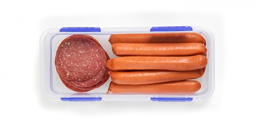 Burk för Pålägg, Långsmal, DELI STORER RECTANGLE LARGE, 1,75 L, Klar / Blå i gruppen Förvaring / Köksförvaring / Förvaringslådor och burkar hos SmartaSaker.se (40279)