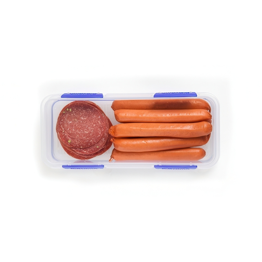 Burk för Pålägg, Långsmal, DELI STORER RECTANGLE LARGE, 1,75 L, Klar / Blå i gruppen Förvaring / Köksförvaring / Förvaringsburkar hos SmartaSaker.se (40279)