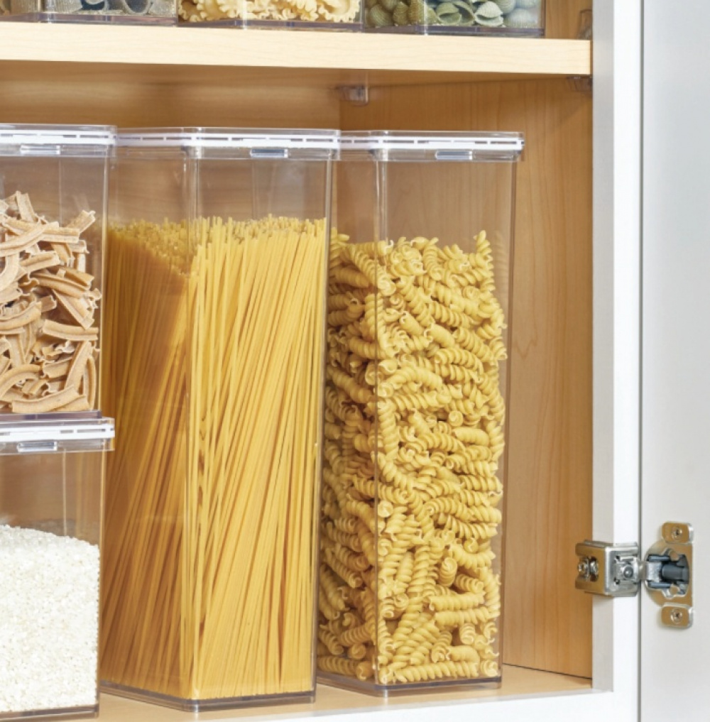 Burk för spagetti, 3,3 L, THE HOME EDIT PASTA CANISTER, 10,2 x 15,2 x H31 cm, Transparent i gruppen Förvaring / Köksförvaring / Förvaringslådor och burkar hos SmartaSaker.se (40282)