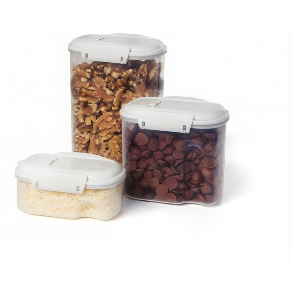 Burk för strössel mm, Liten, Flip lock, 285 ml, SISTEMA BAKE IT STACK & POUR, Klar / Vit i gruppen Förvaring / Köksförvaring / Förvaringsburkar / Sistema förvaringsburkar hos SmartaSaker.se (40283)