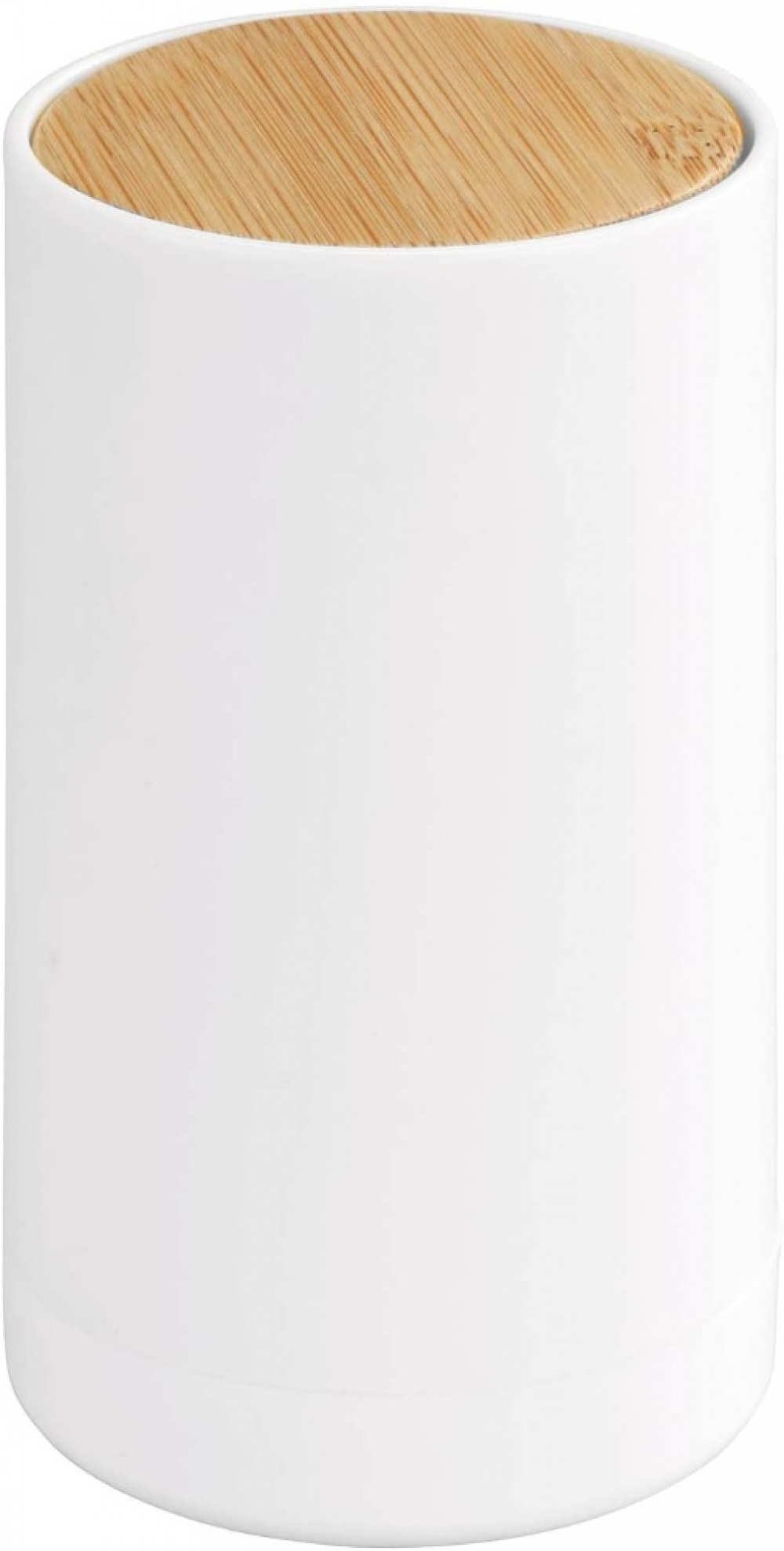 Burk för Tops, LARESA PUSH UP, Ø6,3 x H11,5 cm, Vit/ Natur i gruppen Förvaring / Badrumsförvaring hos SmartaSaker.se (40286)