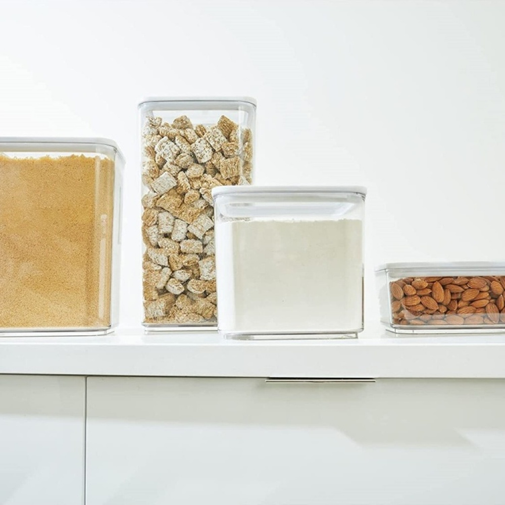 Burk för torrvaror, 0,8 L, PANSINO ECOZEN SMALL CANISTER, 16 x 12 x H 8 cm , Transparent / Vit i gruppen Förvaring / Köksförvaring / Förvaringsburkar hos SmartaSaker.se (40287)