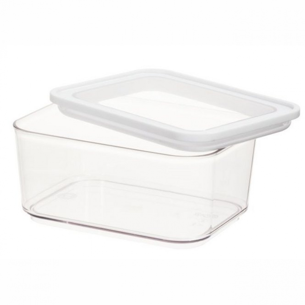 Burk för torrvaror, 0,8 L, PANSINO ECOZEN SMALL CANISTER, 16 x 12 x H 8 cm , Transparent / Vit i gruppen Förvaring / Köksförvaring / Förvaringslådor och burkar hos SmartaSaker.se (40287)