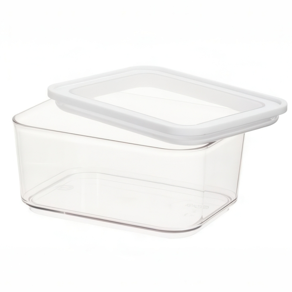 Burk för torrvaror, 0,8 L, PANSINO ECOZEN SMALL CANISTER, 16 x 12 x H 8 cm , Transparent / Vit i gruppen Förvaring / Köksförvaring / Förvaringsburkar hos SmartaSaker.se (40287)