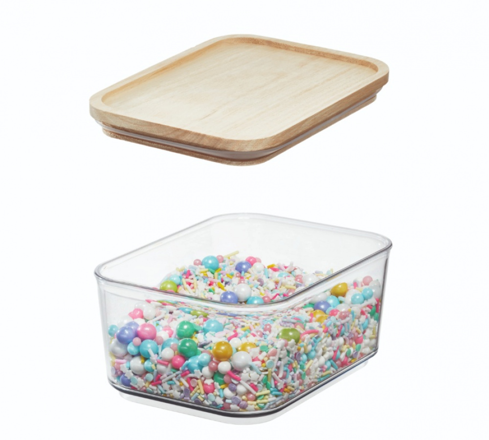 Burk för torrvaror, 0,8 L, PANSINO RPET SMALL CANISTER, 16 x 12 x H 8 cm , Transparent / Natur i gruppen Förvaring / Köksförvaring / Förvaringslådor och burkar hos SmartaSaker.se (40288)