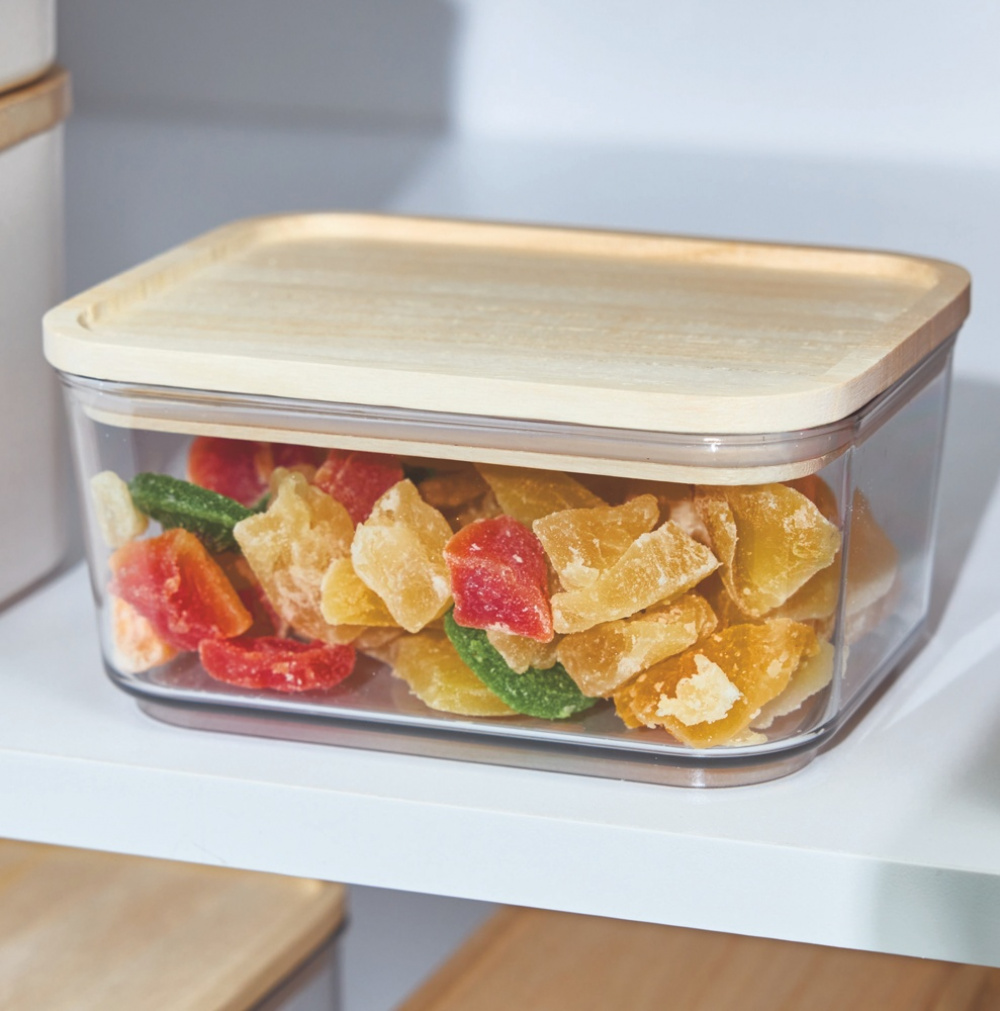 Burk för torrvaror, 0,8 L, PANSINO RPET SMALL CANISTER, 16 x 12 x H 8 cm , Transparent / Natur i gruppen Förvaring / Köksförvaring / Förvaringslådor och burkar hos SmartaSaker.se (40288)