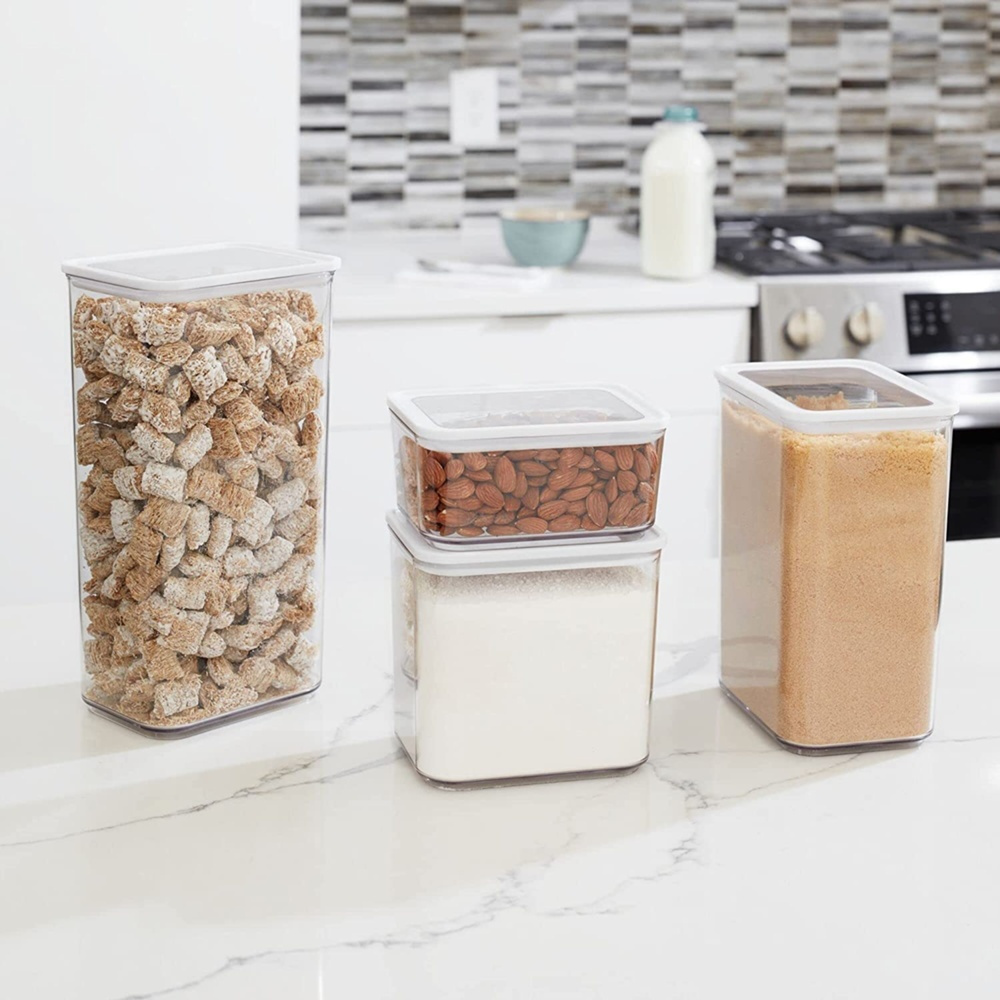 Burk för torrvaror, 2 L, ID RPET MEDIUM CANISTER, 16 x 12 x H 15 cm , Klar / Vit i gruppen Förvaring / Köksförvaring / Förvaringslådor och burkar hos SmartaSaker.se (40289)
