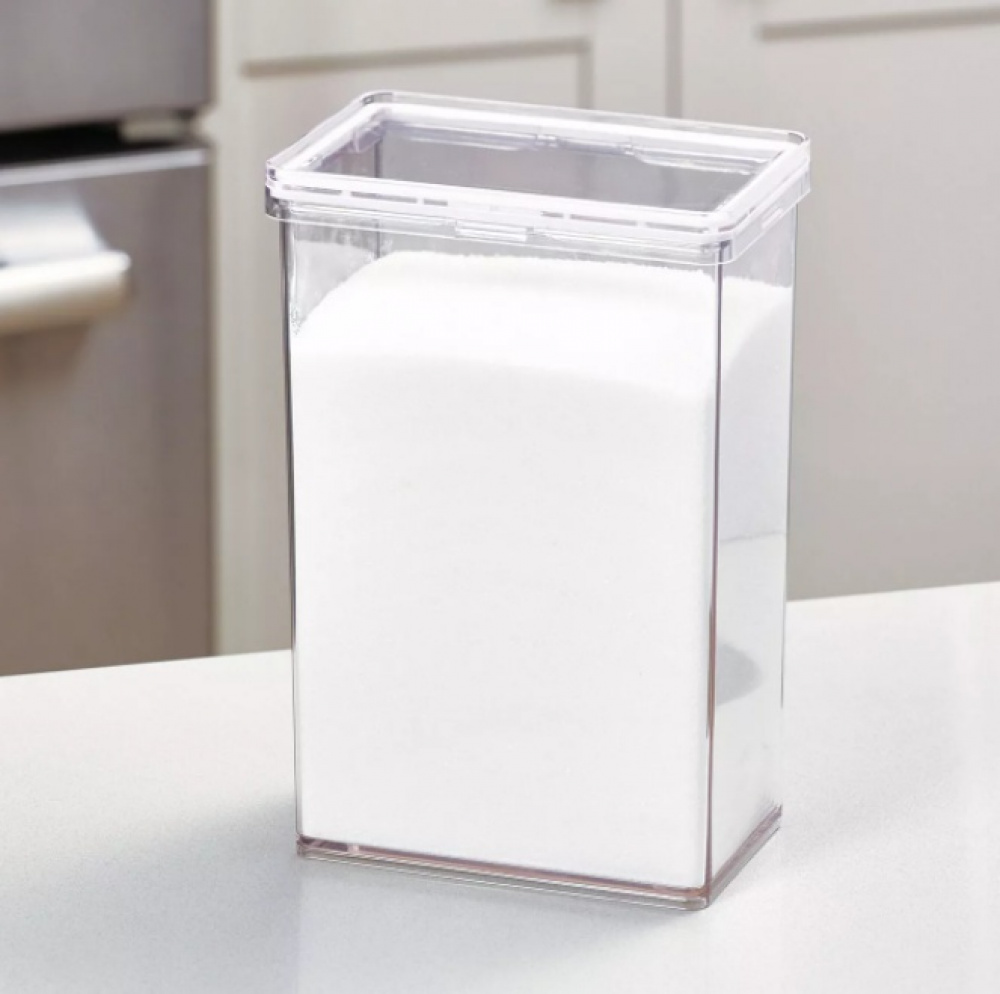 Burk för torrvaror, 2,3 L, THE HOME EDIT LARGE CANISTER, 10,2 x 15,2 x H 23,2 cm , Transparent i gruppen Förvaring / Köksförvaring / Förvaringslådor och burkar hos SmartaSaker.se (40291)