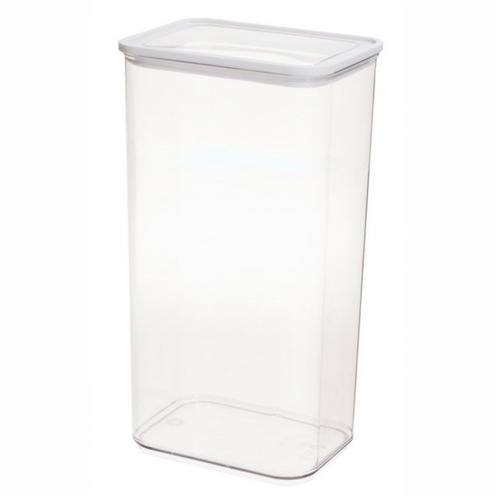 Burk för torrvaror, 4 L, PANSINO ECOZEN XL CANISTER, 16 x 12 x H 30,5 cm , Transparent / Vit i gruppen Förvaring / Köksförvaring / Förvaringslådor och burkar hos SmartaSaker.se (40292)