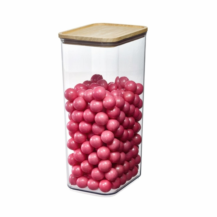 Burk för torrvaror, trä lock, 4 L, PANSINO RPET XL CANISTER, 16 x 12 x H 30,5 cm , Transparent / Natur i gruppen Förvaring / Köksförvaring / Förvaringsburkar hos SmartaSaker.se (40294)