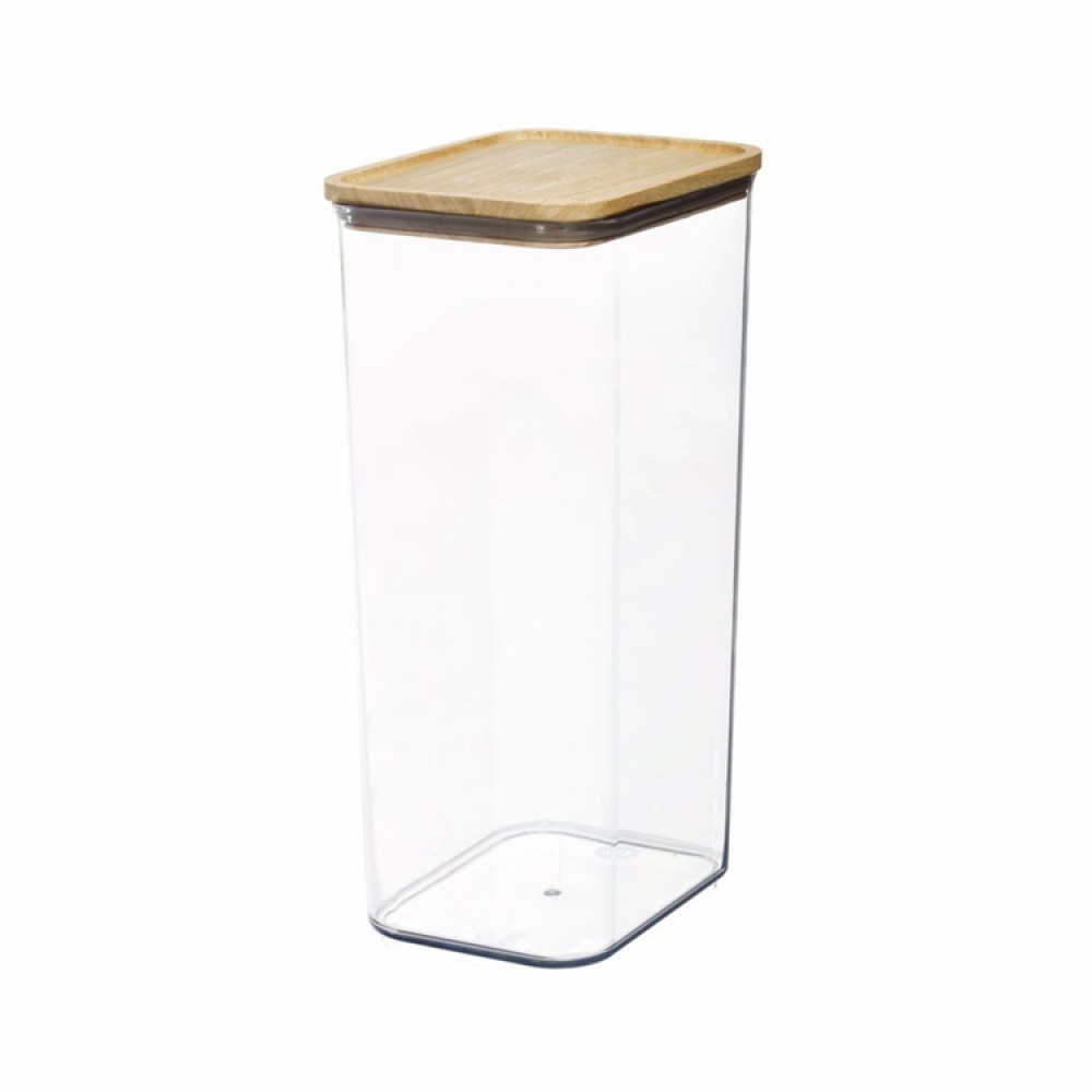 Burk för torrvaror, trä lock, 4 L, PANSINO RPET XL CANISTER, 16 x 12 x H 30,5 cm , Transparent / Natur i gruppen Förvaring / Köksförvaring / Förvaringsburkar hos SmartaSaker.se (40294)